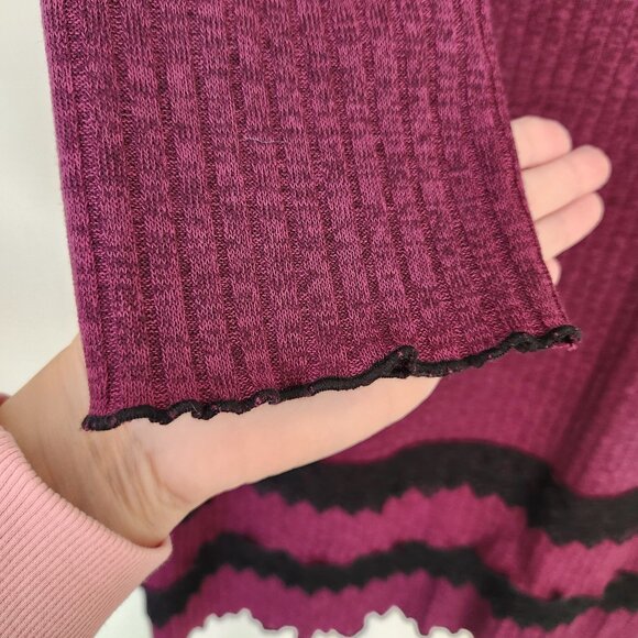 Whimsigoth Retro Purple Dress Ribbed Lace Witchy Whimsy Bohemian Goth Grunge XL - Picture 4 of 11